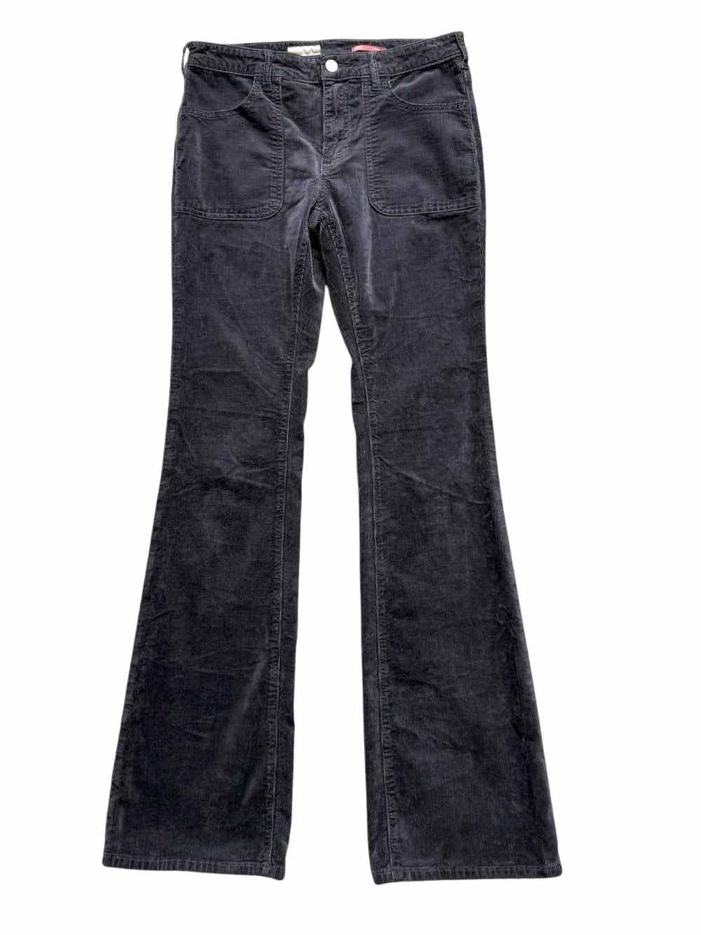 Pilcro The Icon Flare Corduroy Pants 27T Gray Stretch Mid Rise Patch Pockets - Picture 3 of 7